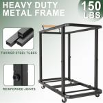 230L (60 Gal) Extra Large Fashion Laundry Sorter 3 Section with Lid, Rolling Laundry Basket Hamper with Handle, Laundry Organizer Storage Cart with Sturdy Metal Frame for Laundry Room, Hotel, White