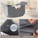 ELYKEN Laundry Cart with Wheels, 32”H Easy Rolling Laundry Hamper with Removable Liner Bag, Sturdy Metal Frame Clothes Basket with 4 Casters and 2 Brakes