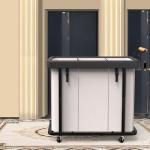 230L (60 Gal) Extra Large Fashion Laundry Sorter 3 Section with Lid, Rolling Laundry Basket Hamper with Handle, Laundry Organizer Storage Cart with Sturdy Metal Frame for Laundry Room, Hotel, White