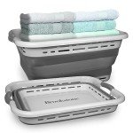 BROOKSTONE, 1 UNIT, 11 GALLONS - [OUR LARGEST BASKET EVER] 24" Collapsible Laundry Basket, Comfort Non-Slip Grip Handles, Minimalist Space Saving Design, Portable Pop-Up Hamper, [BPA FREE]