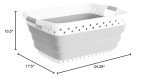 Collapsible Plastic Laundry Basket - Space-Saving Container with Comfort Grip Handles for Laundry Room Organization and Storage by Lavish Home (Gray)