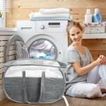 Foldable Mesh Laundry Basket with Reinforced Handles