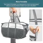 Foldable Mesh Laundry Basket with Reinforced Handles