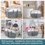 Foldable Mesh Laundry Basket with Reinforced Handles