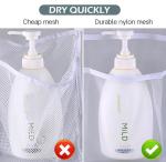 MISSLO Hanging Mesh Pockets Hold 340oz/1000ml Shampoo Shower Organizer with Over the Door Hooks