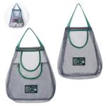 2 Pack Hanging Mesh Storage Bags (Single + Dual Pocket) Reusable Hanging Mesh Storage Produce Bags for Kitchen Storage Fruits, Onion, Garlic & Vegetables, Breathable Shopping Storage Handbag