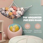 Handy Laundry Stuffed Animal Hammock Net (2-Pack) - Corner Hanging Mesh Toy Organizer for Kids Room, Flexible Storage for Plushies, Teddy Bears, Squishmallows & More - Durable & Easy to Install