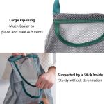 2 Pack Hanging Mesh Storage Bags (Single + Dual Pocket) Reusable Hanging Mesh Storage Produce Bags for Kitchen Storage Fruits, Onion, Garlic & Vegetables, Breathable Shopping Storage Handbag