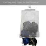 Fajyaz Hanging Mesh Laundry Hamper (30in*20in*2in) Large Dirty Clothes Bag, Can Be Used Behind The Door & Closet & Caravan& Bathroom (White)