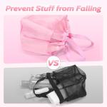 famichan Mesh Shower Caddy Portable with Drawstring, Dorm Room Essentials for College Students Girls, Large Shower Bag for Camping,Swimming,Gym,Travel,Bathroom - Pink