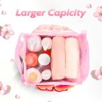 famichan Mesh Shower Caddy Portable with Drawstring, Dorm Room Essentials for College Students Girls, Large Shower Bag for Camping,Swimming,Gym,Travel,Bathroom - Pink