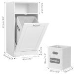 HOOBRO Tilt Out Laundry Hamper Cabinet, Bathroom Laundry Cabinet with Hidden Basket, Farmhouse Laundry Hamper with Open Shelving, 15.7" x 14.1" x 31.9", White WT40XY01