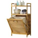 Baveke Laundry Hamper with 2-Tier Shelves & Tilt Out Basket, Laundry Baskets Organizer Hampers Bathroom Storage Shelf for Laundry Room, Bathroom, Nursery, Bedroom, Guest Room, Closet (2 Tier - Large)