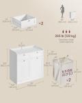 VASAGLE Bathroom Laundry Cabinet with Basket, with 2 Drawers and 2 Hidden Laundry Hampers, Freestanding, Tilt-Out Laundry Baskets with Handles, 31.1 x 15.8 x 31.5 Inches, Cloud White UBBC751W01