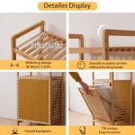 Baveke Laundry Hamper with 2-Tier Shelves & Tilt Out Basket, Laundry Baskets Organizer Hampers Bathroom Storage Shelf for Laundry Room, Bathroom, Nursery, Bedroom, Guest Room, Closet (2 Tier - Large)