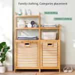 Baveke Laundry Hamper with 2-Tier Shelves & Tilt Out Basket, Laundry Baskets Organizer Hampers Bathroom Storage Shelf for Laundry Room, Bathroom, Nursery, Bedroom, Guest Room, Closet (2 Tier - Large)