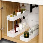 SPACEKEEPER Slim Rolling Storage Cart, 3 Tier Bathroom Storage Organizer Laundry Room Utility Cart Mobile Shelving Unit, Multi-Purpose for Kitchen Office Bathroom Laundry Narrow Places, White