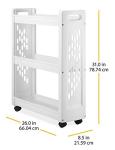 Whitmor 3 Tier Rolling Laundry Cart 8.50x26.0x31.0
