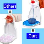 Yuanwovv 2 Packs Laundry Detergent Cup Holder， Switch Easily No More runny or Messy Laundry Detergent、Laundry Cup Holder with Blue Cushion (Upgraded Drip Tray)，No More Leaks.