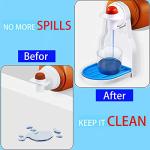 Yuanwovv 2 Packs Laundry Detergent Cup Holder， Switch Easily No More runny or Messy Laundry Detergent、Laundry Cup Holder with Blue Cushion (Upgraded Drip Tray)，No More Leaks.