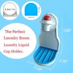 Yuanwovv 2 Packs Laundry Detergent Cup Holder， Switch Easily No More runny or Messy Laundry Detergent、Laundry Cup Holder with Blue Cushion (Upgraded Drip Tray)，No More Leaks.