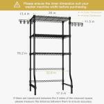 Ulif U8 Laundry Room Storage Organizer, Over The Washer and Dryer Storage Shelves for Laundry Organization, 35" W x 13.4" D x 76.2" H, Suit Washing Machine Width Within 32.6", Hold 304 lb, Black