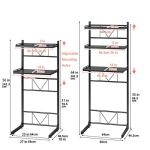 ABCOOL Over The Toilet Washer Organzier Adjustable Stand Storage Rack for Laundry Shelf Bathroom Space Save with Height Adjustable Drawer Table