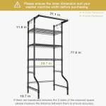 Ulif U11 Medium Over Washer and Dryer Shelves, 3 Tiers Laundry Room Storage and Organizer Standing Shelf, Metal Freestanding Clothes Drying Rack, 31.1”W x 19.7”D x 77.6”H, Black