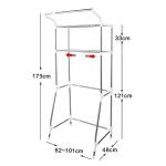 BAOYOUNI 2-Layer Over Washing Machine Storage Rack Utility Metal Bathroom Shelf 6-Hook Space Saver Width Adjustable Organization for Laundry Room Toilet (62-101cm, Ivory)