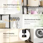 Ulif U8 Laundry Room Storage Organizer, Over The Washer and Dryer Storage Shelves for Laundry Organization, 35" W x 13.4" D x 76.2" H, Suit Washing Machine Width Within 32.6", Hold 304 lb, Black