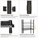 Ulif U11 Medium Over Washer and Dryer Shelves, 3 Tiers Laundry Room Storage and Organizer Standing Shelf, Metal Freestanding Clothes Drying Rack, 31.1”W x 19.7”D x 77.6”H, Black