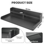 Corbyles 2-Tier Washer Dryer Countertop with 2.75"H Edge Rails, 54" W x 27.55" D Laundry Countertop for Folding Clothes, Washer and Dryer Topper with Non-Slip Pad (Black)