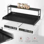 DTK Washer Dryer Countertop with Shelf, 27.55" Depth x 54" Width Laundry Wood Top Cover with Anti-Slip Strips, Over Washer and Dryer Wood Countertop with Edge Rails, Black