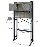 Stephan Roberts Over The Washer or Over The Toilet Storage Cabinet w/Height Adjustable Shelf Laundry Room/Bathroom Organizer Rack, 2-Door Freestanding Rack Space Saver, Grey