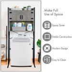 Stephan Roberts Over The Washer or Over The Toilet Storage Cabinet w/Height Adjustable Shelf Laundry Room/Bathroom Organizer Rack, 2-Door Freestanding Rack Space Saver, Grey