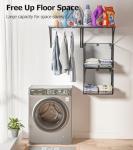 2 Pack Laundry Room Shelves Organization And Storage,Wall Mounted Clothes Drying Rack With Wire Mesh Basket Over Washer And Dryer,Large Capacity Floating Wall Shelf For Bathroom,Kitchen,Storeroom