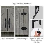 Stephan Roberts Over The Washer or Over The Toilet Storage Cabinet w/Height Adjustable Shelf Laundry Room/Bathroom Organizer Rack, 2-Door Freestanding Rack Space Saver, Grey