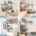2 Pack Laundry Room Shelves Organization And Storage,Wall Mounted Clothes Drying Rack With Wire Mesh Basket Over Washer And Dryer,Large Capacity Floating Wall Shelf For Bathroom,Kitchen,Storeroom