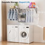 2 Pack Laundry Room Shelves Organization And Storage,Wall Mounted Clothes Drying Rack With Wire Mesh Basket Over Washer And Dryer,Large Capacity Floating Wall Shelf For Bathroom,Kitchen,Storeroom