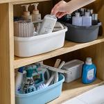 Haundry Large Cleaning Supplies Caddy with Handle, Plastic Storage Bucket Organizer for Cleaning Products, Shower Caddy Basket for Car, Dorm, Bathroom, Garden, Kitchen -White