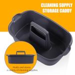Omirome 2-Pack Large Gray Cleaning Caddy for Cleaning Supplies with Handle - Portable Plastic Tote Organizer for Shower, Bathroom, Kitchen, Under Sink Storage
