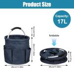 Qivine 17L Cleaning Caddy with Handle, Cleaning Supply Caddy Foldable Cleaning Caddy Cleaning Products Organizers Portable Cleaning Bucket Organiser for Storing Towels(Blue)