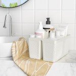 Xuhdukc Shower Caddy Portable and Cleaning Caddy Organizer for Bathroom, Kitchen, Toiletries Storage ，Caddy organizer with handle, Rust-Resistant, Durable Material (Cream White, 9.36"L×7.73"W×7.24"H)