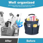 Qivine 17L Cleaning Caddy with Handle, Cleaning Supply Caddy Foldable Cleaning Caddy Cleaning Products Organizers Portable Cleaning Bucket Organiser for Storing Towels(Blue)