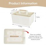 Xuhdukc Shower Caddy Portable and Cleaning Caddy Organizer for Bathroom, Kitchen, Toiletries Storage ，Caddy organizer with handle, Rust-Resistant, Durable Material (Cream White, 9.36"L×7.73"W×7.24"H)