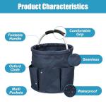 Qivine 17L Cleaning Caddy with Handle, Cleaning Supply Caddy Foldable Cleaning Caddy Cleaning Products Organizers Portable Cleaning Bucket Organiser for Storing Towels(Blue)