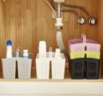 ALINK Portable Shower Caddy Basket with Compartments, Plastic Divided Cleaning Caddy Organizer Storage Tote with Handle for Bathroom, College, Dorm Room Essentials, Black