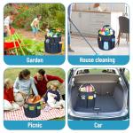 Qivine 17L Cleaning Caddy with Handle, Cleaning Supply Caddy Foldable Cleaning Caddy Cleaning Products Organizers Portable Cleaning Bucket Organiser for Storing Towels(Blue)