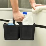 ALINK Portable Shower Caddy Basket with Compartments, Plastic Divided Cleaning Caddy Organizer Storage Tote with Handle for Bathroom, College, Dorm Room Essentials, Black