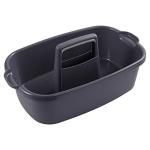 Omirome 2-Pack Large Gray Cleaning Caddy for Cleaning Supplies with Handle - Portable Plastic Tote Organizer for Shower, Bathroom, Kitchen, Under Sink Storage